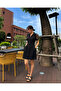 Daily Elegance! Women's Short Sleeve Front Buttoned Short Crepe Dress - 2