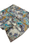 Patterned Cotton Silk Scarf Ls2203 12-Light Mink-Beige-Turquoise - 3
