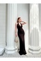 Women's Bitter Coffee Halter Neck Corset Detailed Draped Maxi Dress Dcf260 - 6