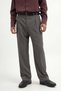 Gray Pleated Relax Fit Men's Trousers
