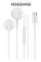 Type-C Earphones with Built-in Microphone and Control Buttons, 1 Meter, White