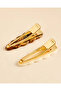 Women Gold And Brown Hair Clips Set 2 Pieces - 2