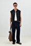 Black Modal Blend Boxy Fit Sleeveless Men's Shirt - 5
