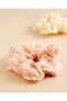 Women Ivory And Pink Scrunchie Set 2 Pieces - 3