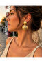 Textured Gold Round Dangle Earrings Modern Design Suitable for Daily and Special Occasion Combinations - 3