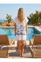 Pareo-Plaj Dress-L-Xl-2Xl Matching-Viscose Fabric-Fish Pattern-Avoids Sweating-Breathable Fabric - 2