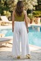 Wide Leg Linen Trouser Skirt with Elastic Back - 3