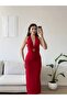 Neck Tie Long Dress with Buckle - 2