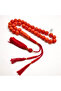 Maski Afghani Rosary 33 Beads 12.5x12mm Vibrant Red Prayer Beads Tasbih Red Silk Tassel