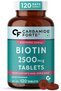 Biotin 2500mcg for Hair Growth | Biotin Supplement for hair, skin, and nails | Hair Vitamins for Men & Women | 120 Tablets - 8