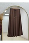 Ilgaz Half-Zipper Suit with Side-Cinched Skirt - Mf1874 Brown - 7
