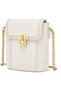 Bucket Bag for Women, Small Crossbody Shoulder Bag, Water-Resistant PU Leather Satchel, Retro Fashion Handbag with Chain Strap for Daily Use – White