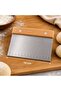 Flat Wooden Handle Stainless Steel Dough Cutter Spatula Pizza Dough Scraper with Measuring Ruler - 2