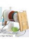Dish Drying Rack Over the Sink, 2-Tier Dish Rack with Utensil Holder, Water Cup Holder and Drain Board for Kitchen Counter - 3