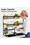 3 Layer Dish Drying Rack Over the Sink - 3 Tier Compact Kitchen Organizer and Storage Space Saver for Counter - Dish Drainer and Utensil Holder (Stainless Steel, Black Dish Rack) - 2