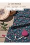 100% Cotton Satin Fabric 100X155 cm Navy Blue Fuchsia Floral Patterned Decorative Patchwork Fabric