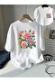 Women's Pink Rose Printed Crew Neck T-Shirt
