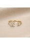 Flower Patterned Zircon Stone Adjustable - 2