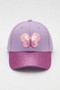 Gift Children's Hat Purple Color Butterfly Model |   Summer Sunscreen Cap