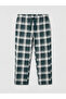 Green Standard Fit Plaid Men's Pajama Bottoms - 5