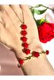 Velvet Red Rose Necklace Bracelet Earring Set - 3