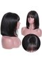 Brazilian Straight Human Hair None Lace Front Glueless Machinemade Short Bob Wigs for Women - 2