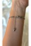Women's Silver Color Stone Charm Dangle Bracelet - 3