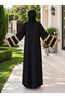 Flared Sleeves, Three-Stripe Accessory Detail, Loose Fit, Dress That Can Be Worn on Casual and Special Occasions. - 7