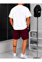 Men's Oversize Ny Printed Shorts Set 100% Cotton – White T-Shirt Black Shorts - 2