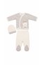 Cotton Newborn Baby 3-Piece Hospital Discharge Set 0-3 Months Seasonal Bodysuit Set with Hat and Booties - 2