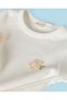 Infant Girls White Floral Rib T Shirt - 2