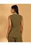 Women Olive Linen Waistcoat - 3