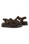 Suede Braided Women's Sandals Dg6095 Brown - 6