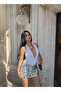 Silver Sequined Mini Skirt - 3