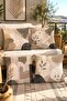 Cream Bohemian Patterned 4-Piece Throw Pillow Cover Set
