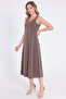 Sleeveless Skirt Bell Model Pique Modal Dress - 3