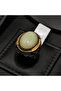 925 Sterling Silver Men's Power Stone Ring 7.5x16mm Pale Green Oval Cabochon Ottoman Style 14g - 6