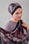 Black Leaf Pattern Moos Chrep Shawl - 3