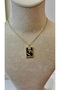 Steel Women's Gold Plated Black Enamel Sorcerer Tarot Card Necklace - Stylish Chain with Stone Detail