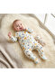 Printed Sleepsuit with Long Sleeves and Zip Closure