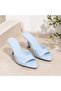 Dilla Women's Heeled Slippers Pointed Toe Casual Slippers 8.5 cm - 2