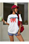 Women's Red Pepper Printed Oversize 100% Cotton T-Shirt - 4