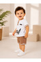 Baby Boy Zoo Safari Printed Short Sleeve Cotton Shorts Two-Piece Summer Set - 5