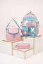 Relaxion Girl's Plush Teddy Bear Korean Style Kawaii 3-Piece School Bag Set Pink