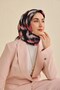 وشاح حريري من التويل بنمط زهور تجريدي أسود 90x90 - 3