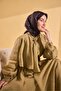 وشاح حريري من التويل باللون الأسود الفاتح - 2