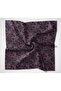 Cotton Polyester Soft Scarf Dark Black Lilium Patterned Non-Slip Textured 90X90 - 5