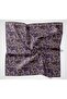 Cotton Polyester Scarf Purple-Lilac Gold Botanical Patterned Soft Textured 90X90 - 5