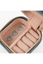 Mini Square Velvet Jewelry Case & Travel Jewelry Organizer - Xox Embroidery Detail - 6.5X6.5X4 cm - 3