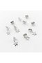 Vintage Braided Hair Ring Star Model Buckle Set Women's Silver 10 Pieces - 2